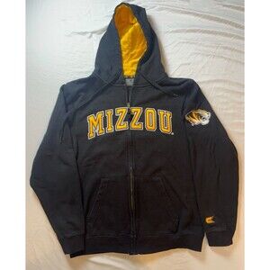 Missouri Tigers Colosseum Hoodie sz M Black Wordmark Arch Team Logo Full-Zip